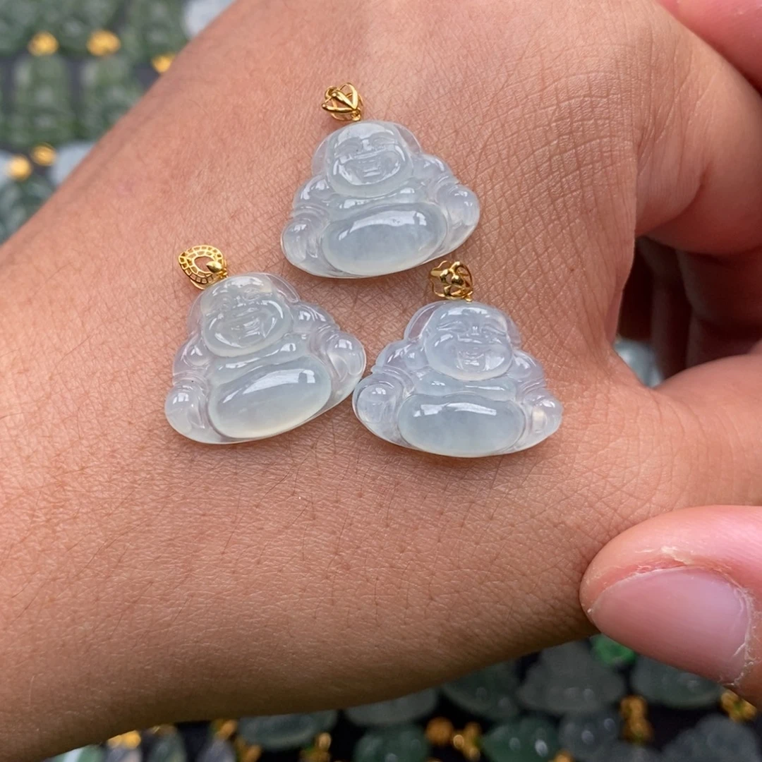 翡翠18K金镶嵌颈饰多样性发货拍一发一