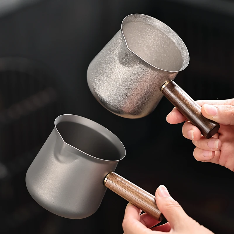 纯钛公道杯钛杯钛茶杯茶漏滤网实木侧把户外旅行茶具功夫茶具配件