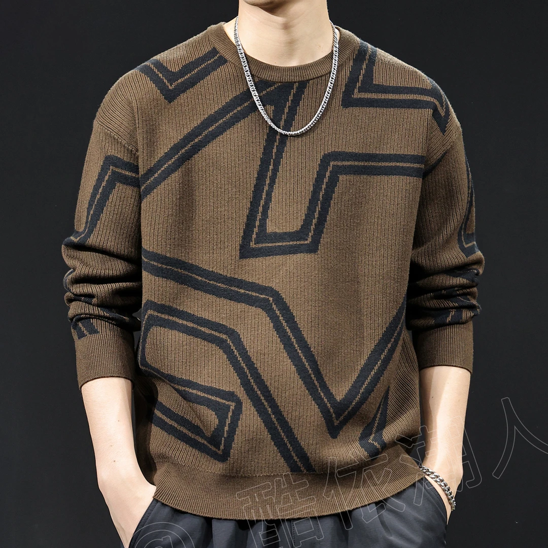 MR.MUDI/穆迪先生男士休闲圆领针织毛衣秋冬季新款保暖针织上衣潮