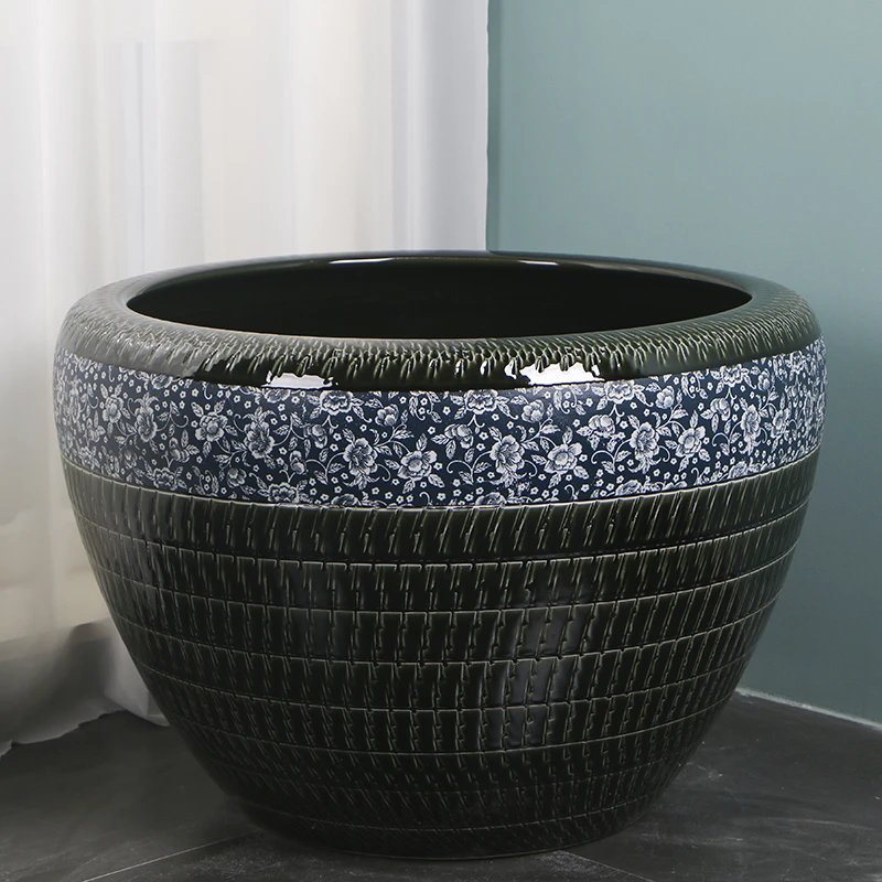 景德镇陶瓷花盆水培碗莲盆睡莲铜钱草绿萝多肉陶瓷花盆种花养鱼