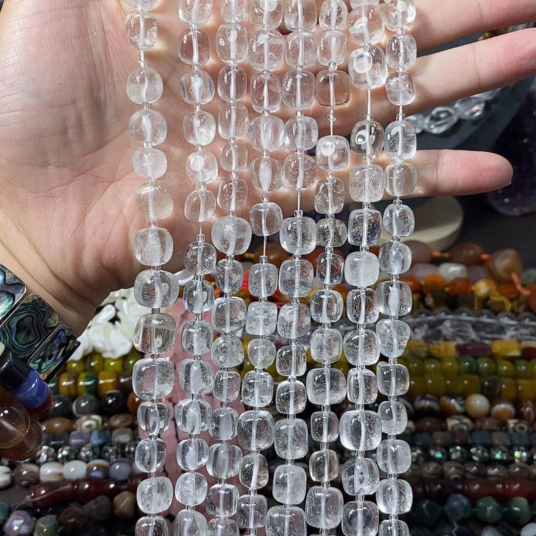 石英质玉未镶嵌，天然白水晶方糖11mm，