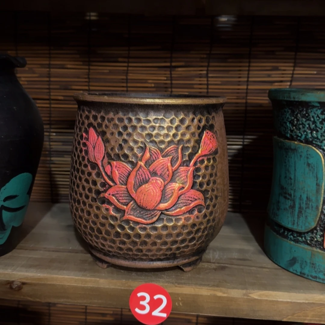 带孔高端浮雕花盆炸炸炸炸