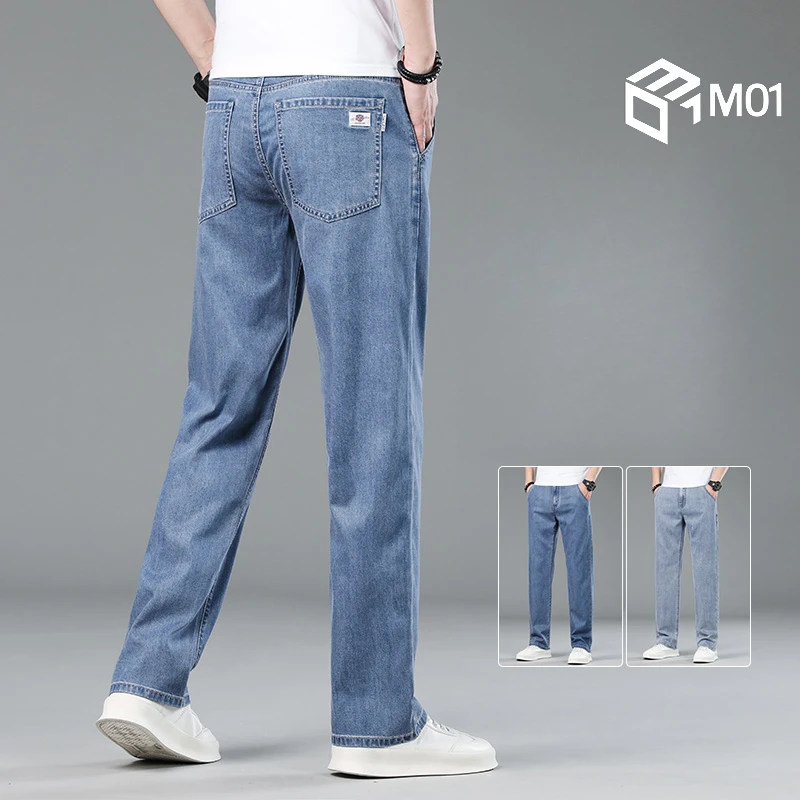 M012025秋冬季2025新款牛仔裤男士直筒宽松防风加厚款休闲长裤子
