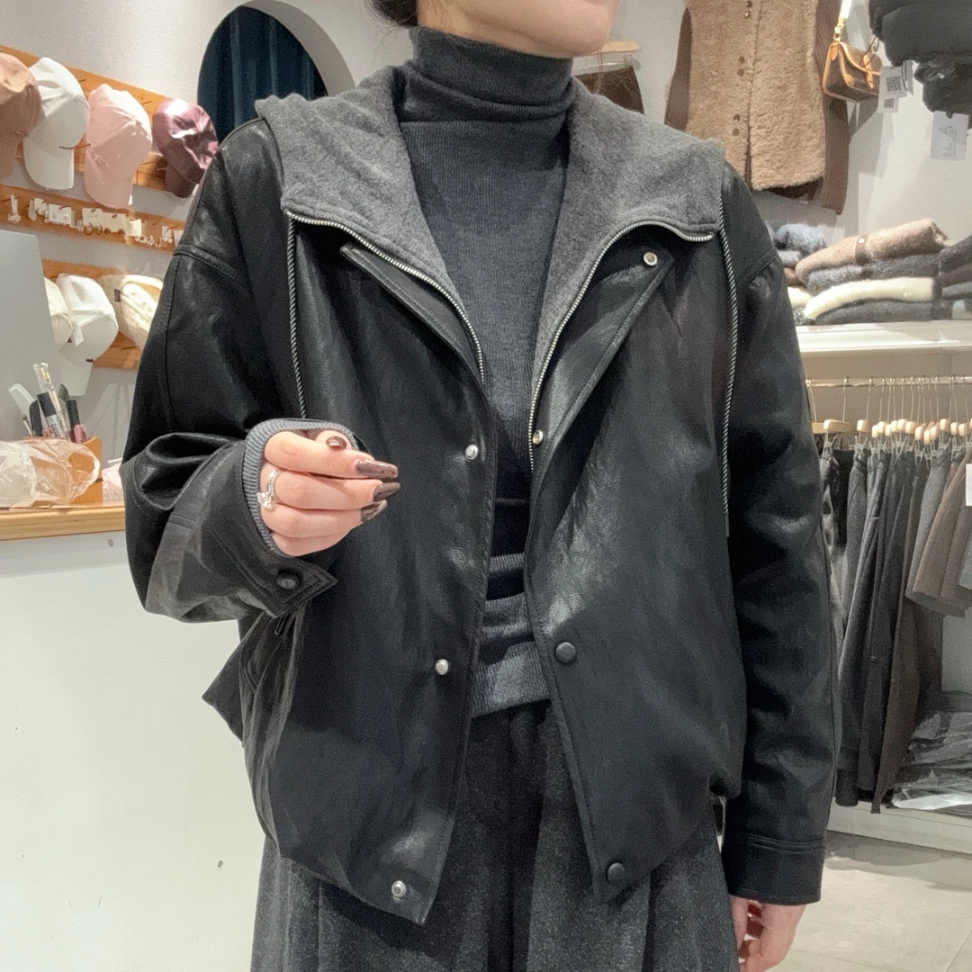 冬莉家精品时尚休闲加棉蛋白皮外套（自留款）