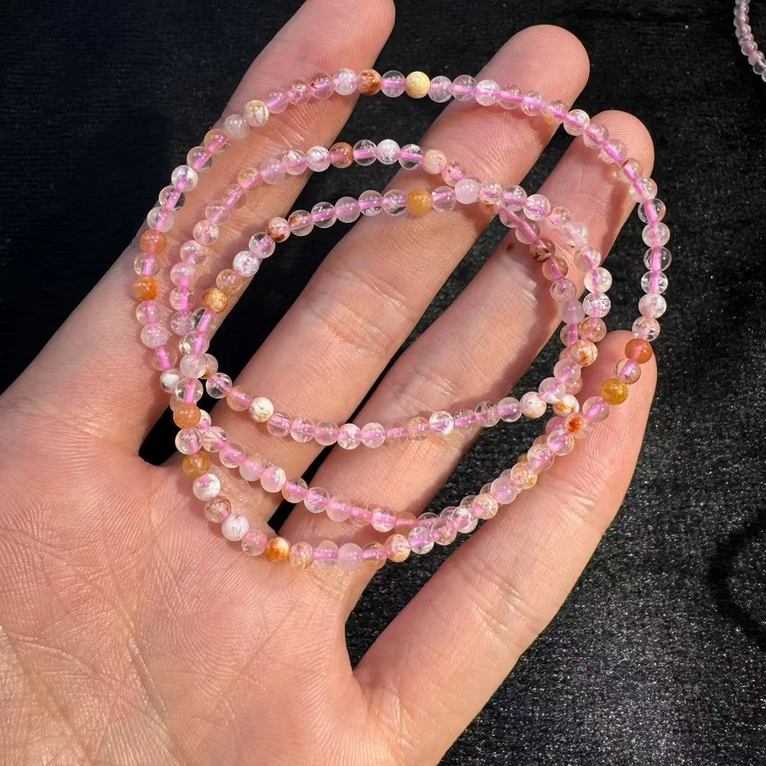 天然雪花幽灵水晶多圈手串素圈