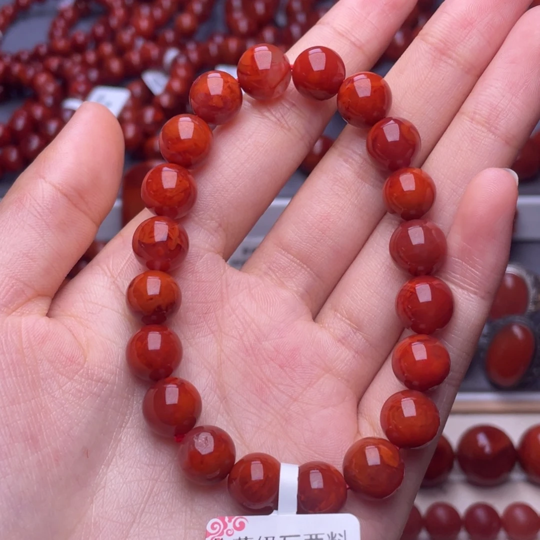 南红玛瑙未镶嵌其他10mm精品瓦西妖火焰手串