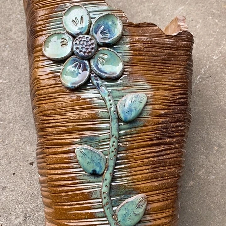 紫砂花盆高31口21瑕疵手工