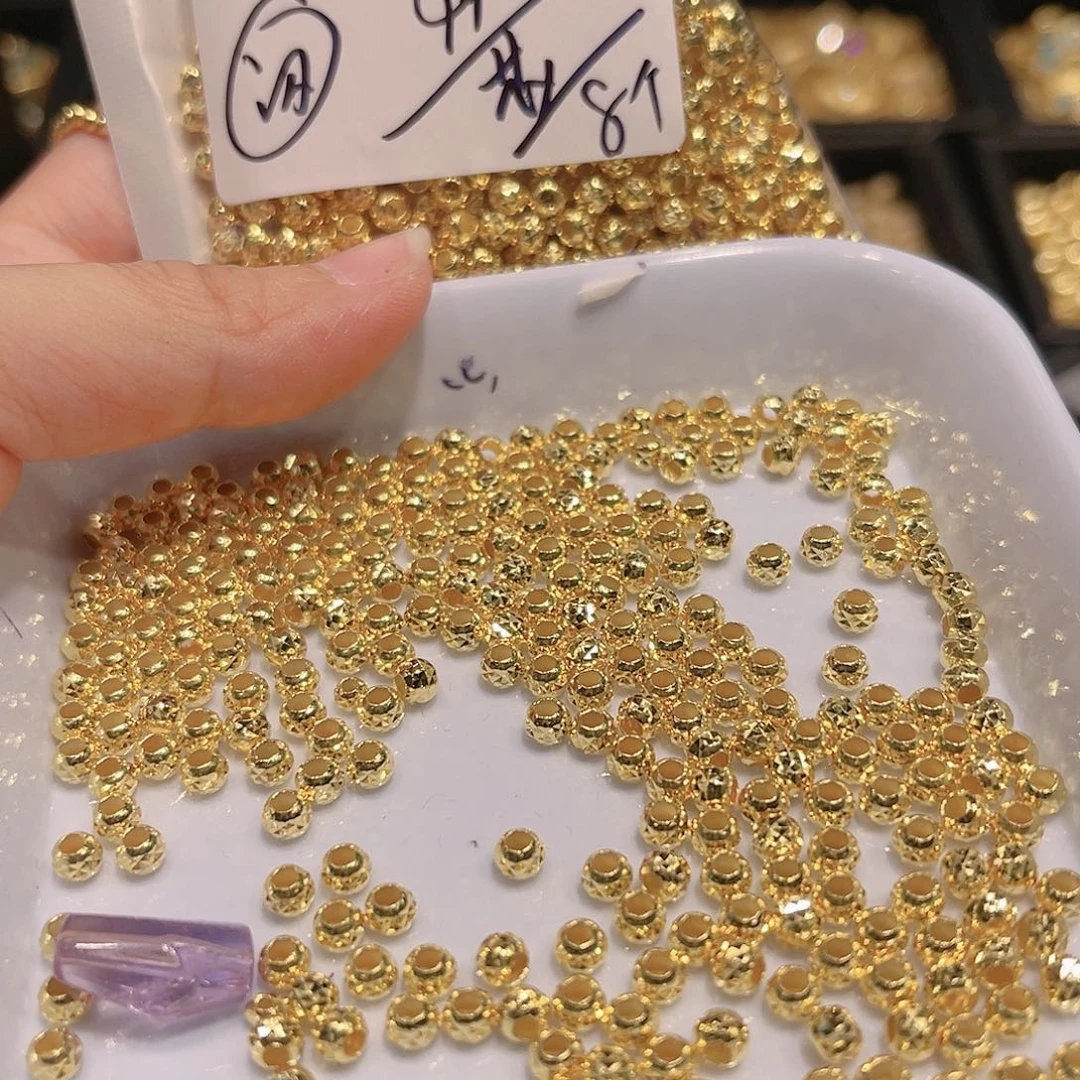 水晶珠宝半成品银S925镀金镶嵌10