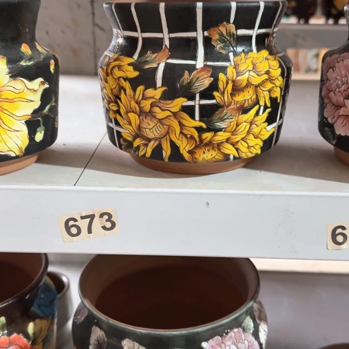 紫砂花盆景德镇陶瓷