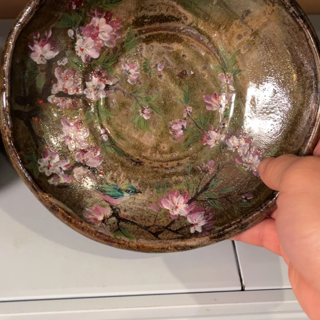 杯我***?柴烧手工手绘陶瓷