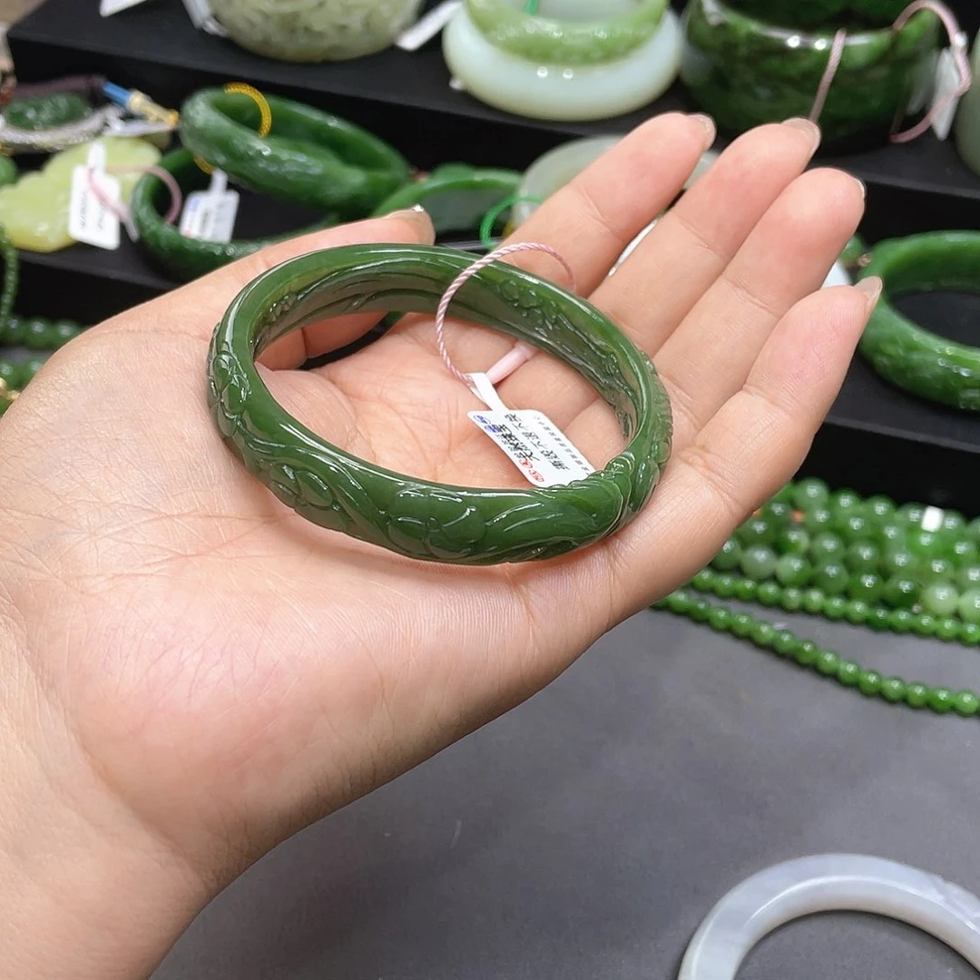 和田玉手镯61圈口58未镶嵌