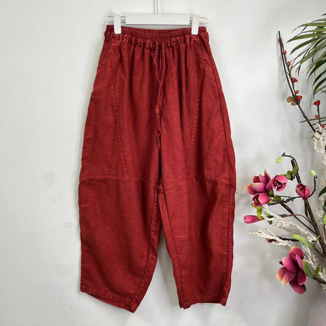 花璟原创设计复古炒色做旧拼接老爹裤（裤长98臀围140腰围65-118）