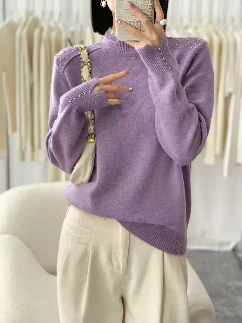 1028【紫烟】秋冬加厚针织衫