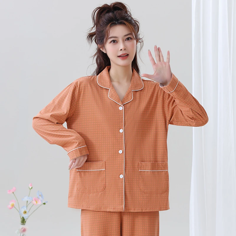 睡衣女春秋长袖新款2025年网红爆款可爱休闲可外穿大码家居服套装