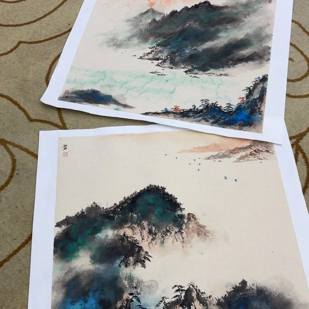 修***熄国画罗军四尺斗方两张艺