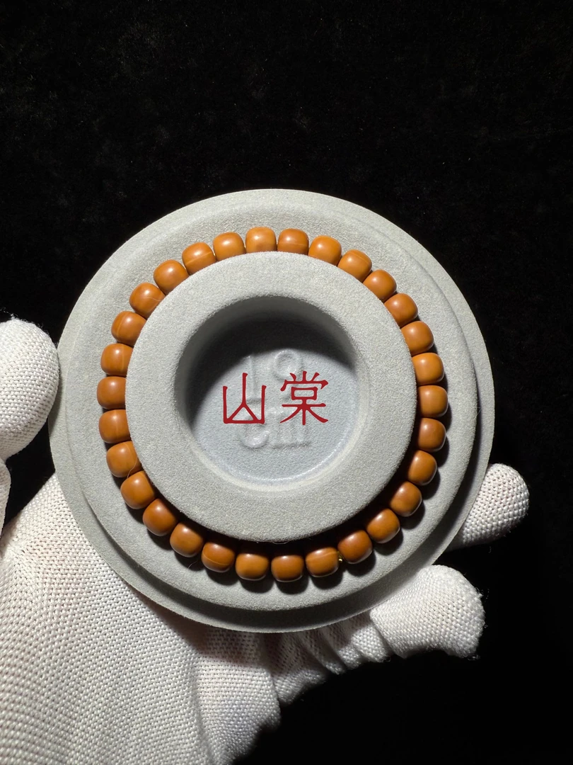 【山棠出品】7mm原皮原色老型小猴头核桃文玩手串轻微反油