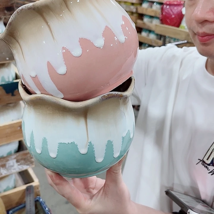 有孔，凑10元包邮陶瓷花盆发货！