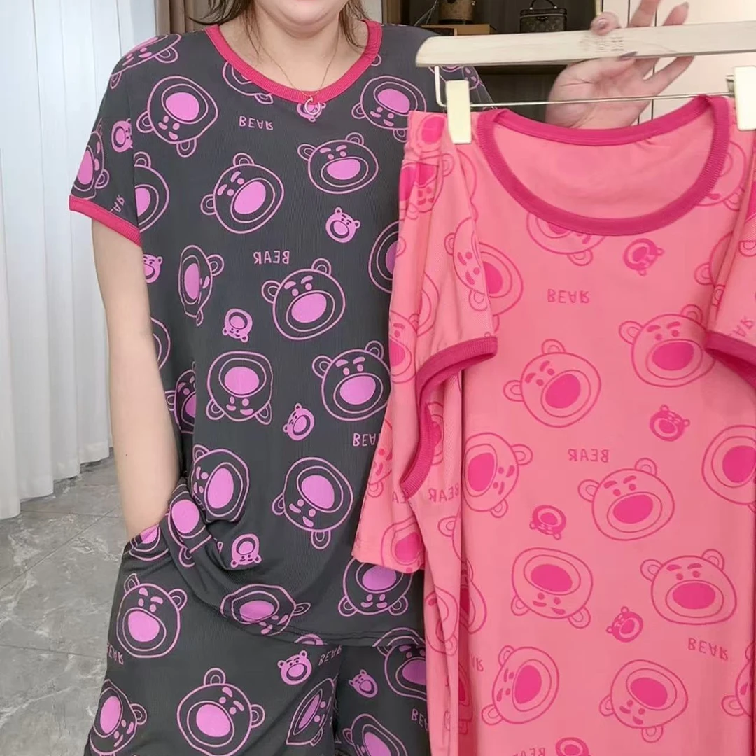 203草莓熊短袖短裤家居服套装