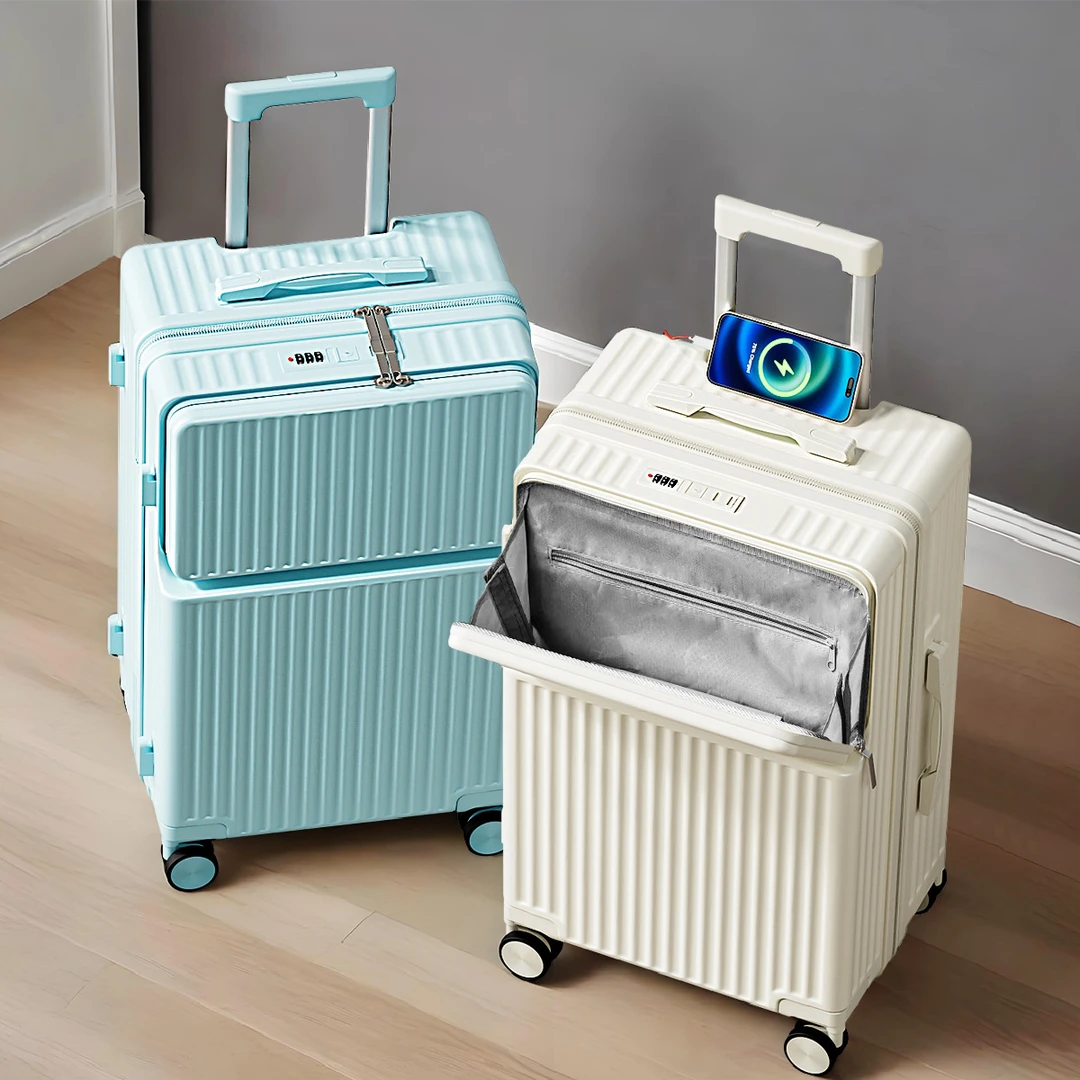 前开口行李箱女多功能高颜值耐用拉杆密码箱2025新款旅行箱男20寸