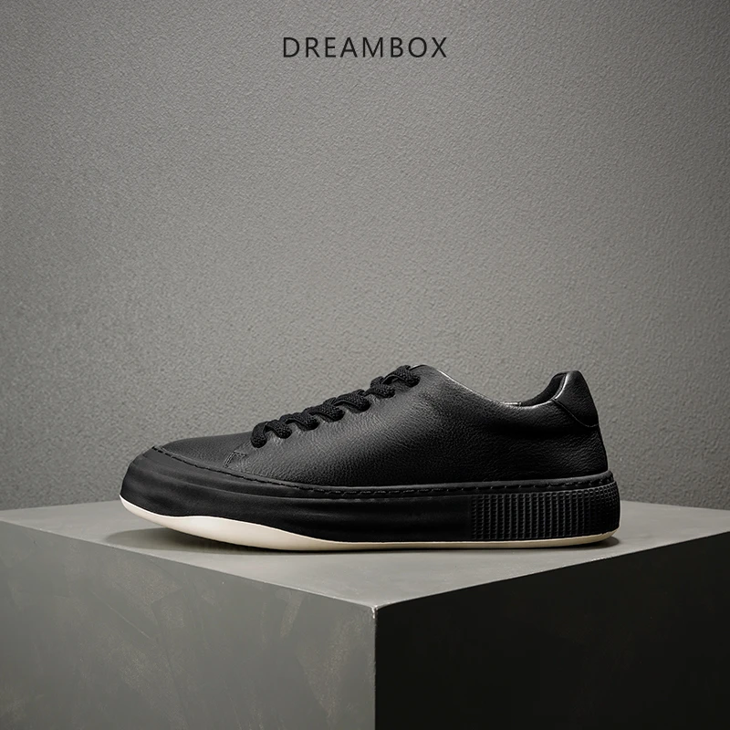 dreambox钧博欧洲站男士真皮夏季透气休闲鞋简约百搭轻便平底板鞋