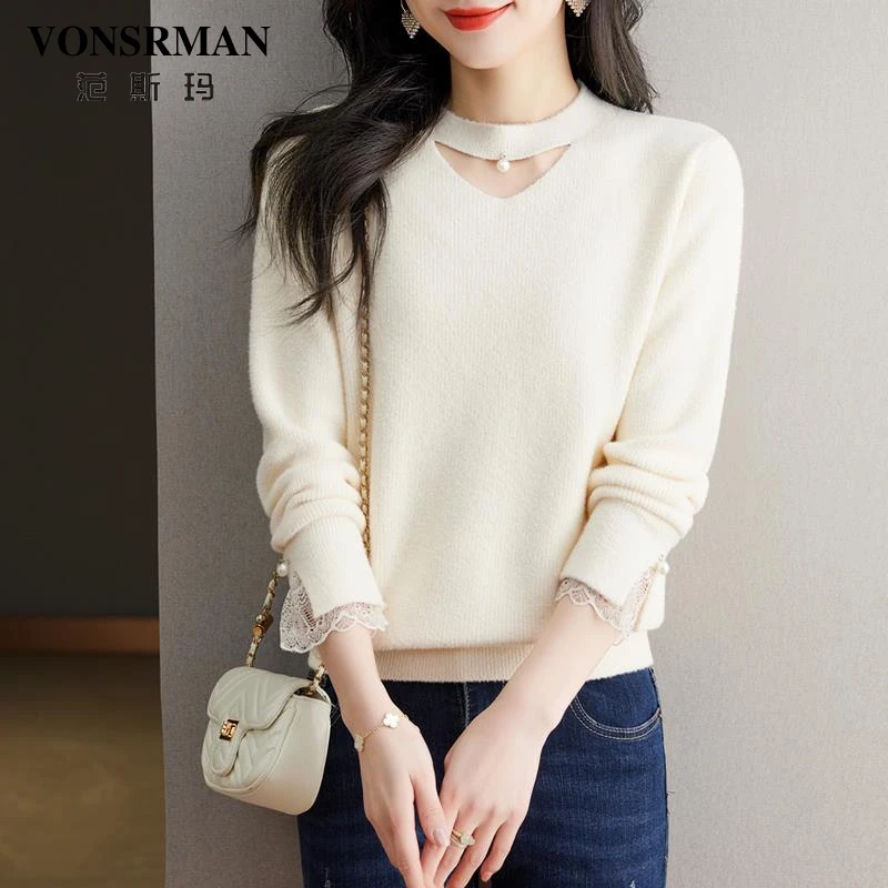 打底衫女2025新款秋冬气质内搭长袖t恤春秋挂脖针织衫上衣