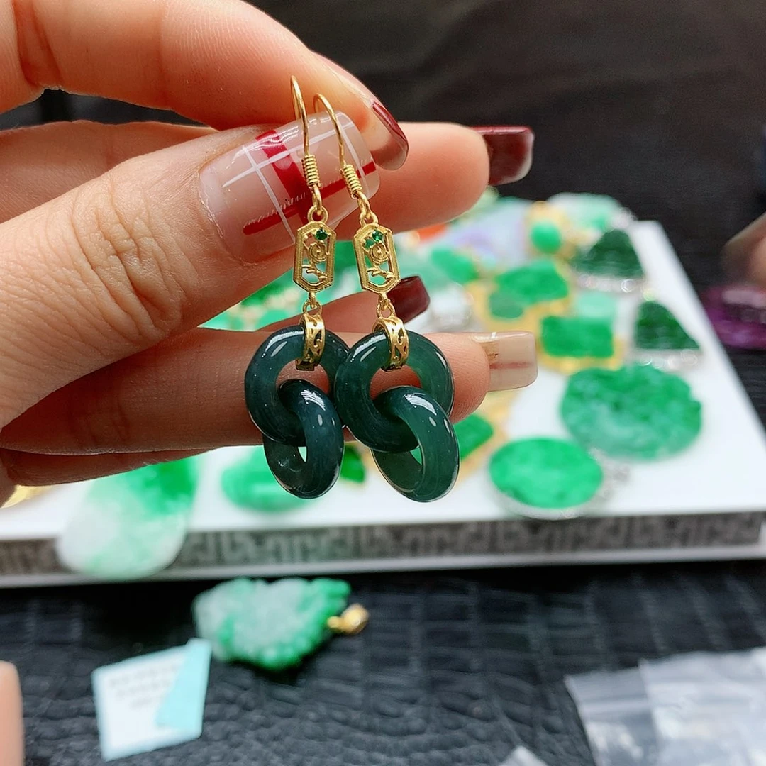 【闪购商品】翡翠耳饰未镶嵌，