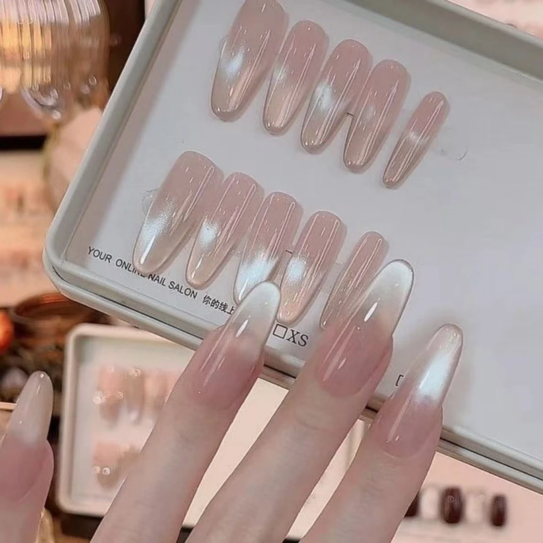 【激光猫眼】纯手工穿戴甲猫眼美甲贴片可拆卸指甲贴片10片装