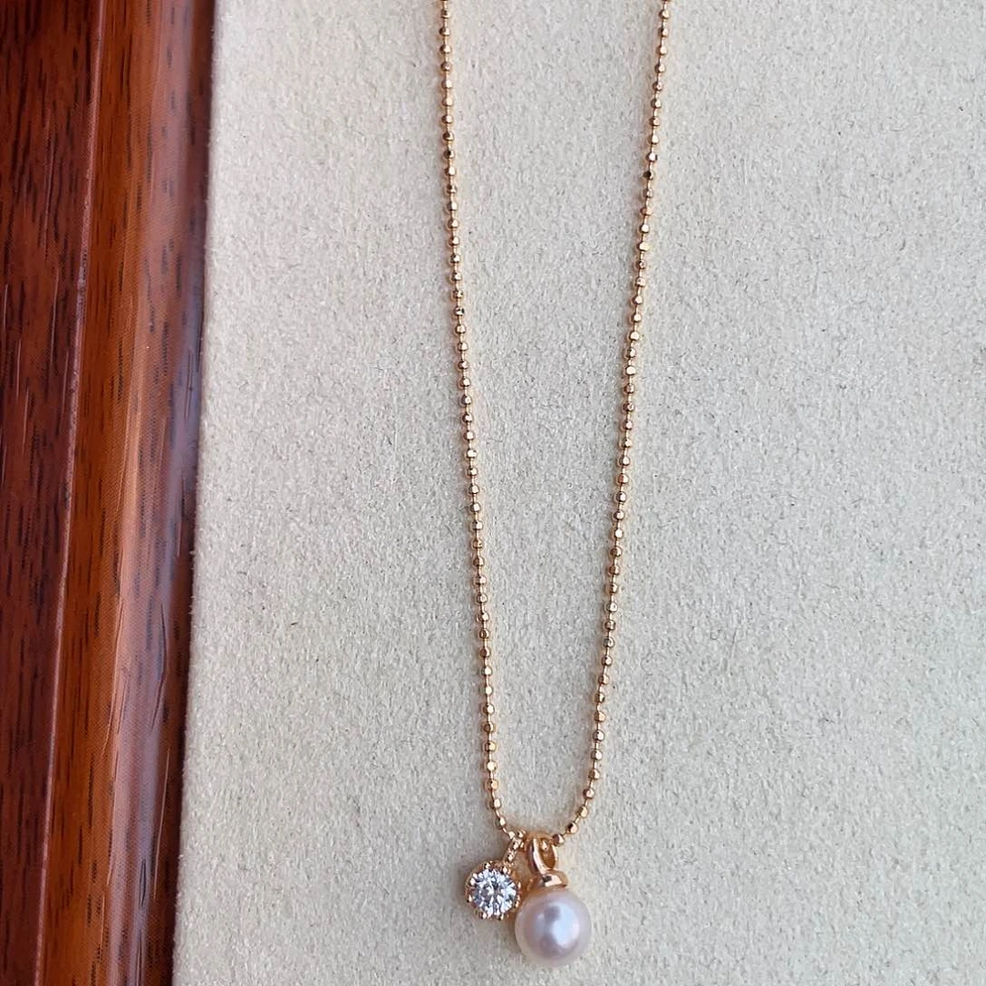 海水珍珠银S925镶嵌颈饰