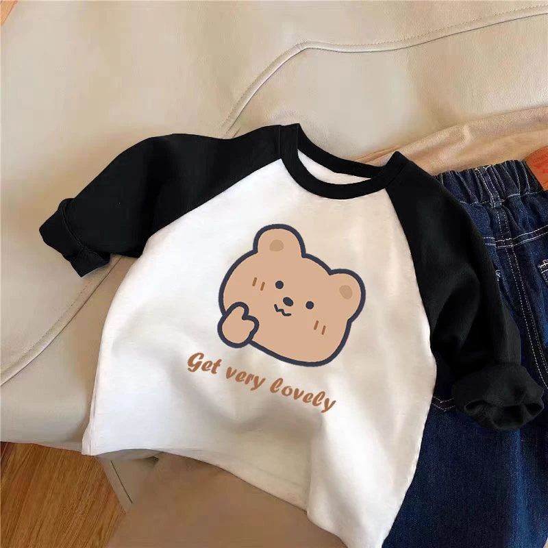 儿童纯棉打底衫春秋季新款洋气韩版男女童长袖T恤中小童百搭上衣T
