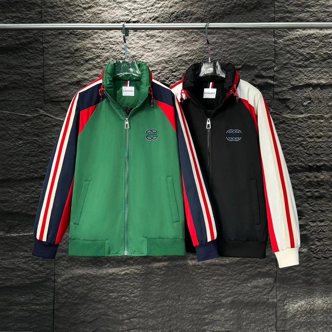 CB-20888-秋季新款高级感红撞色拼接小标羽绒服外套