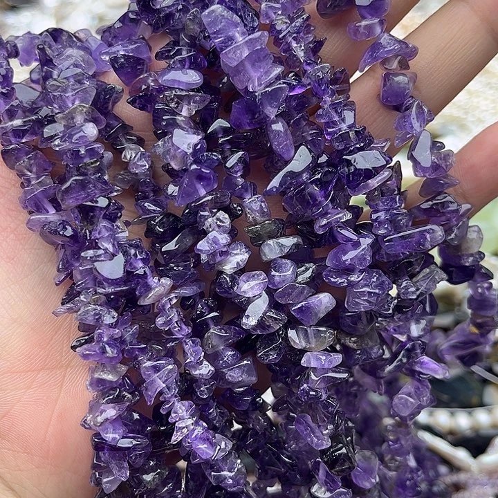 玛瑙/玉髓未镶嵌珠宝半成品一条紫晶碎石