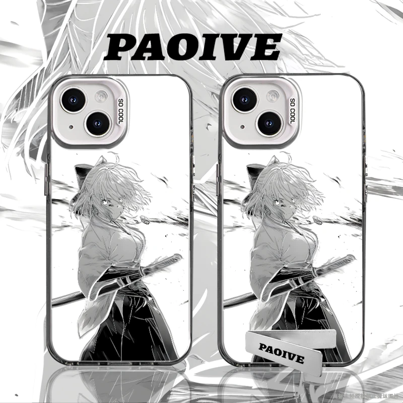 适用苹果华为vivo一加iPhone14小米三星冲田总司防摔彩银手机壳