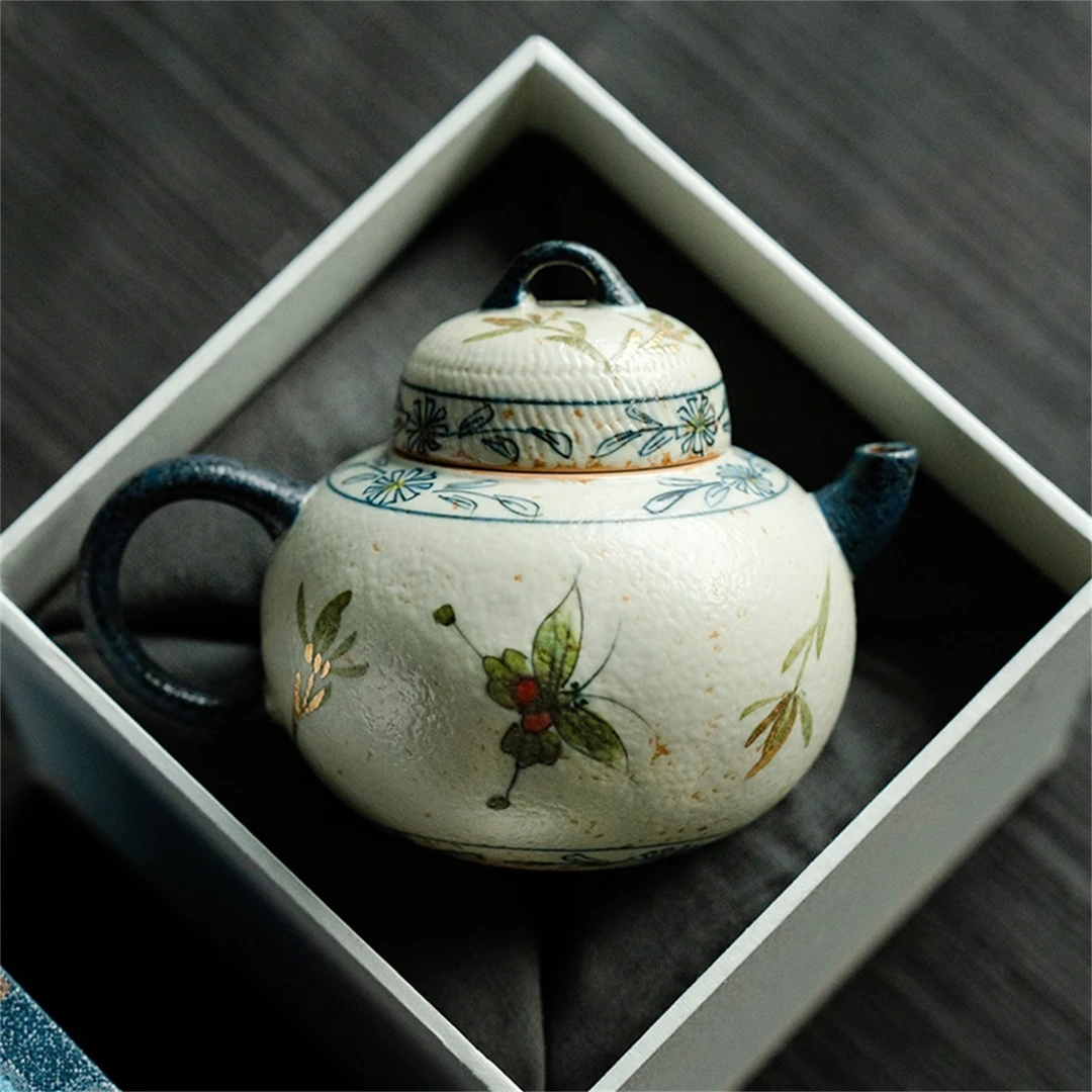 大碗茶器 陶瓷泡茶壶青花火石知隐壶礼盒装西施壶130cc