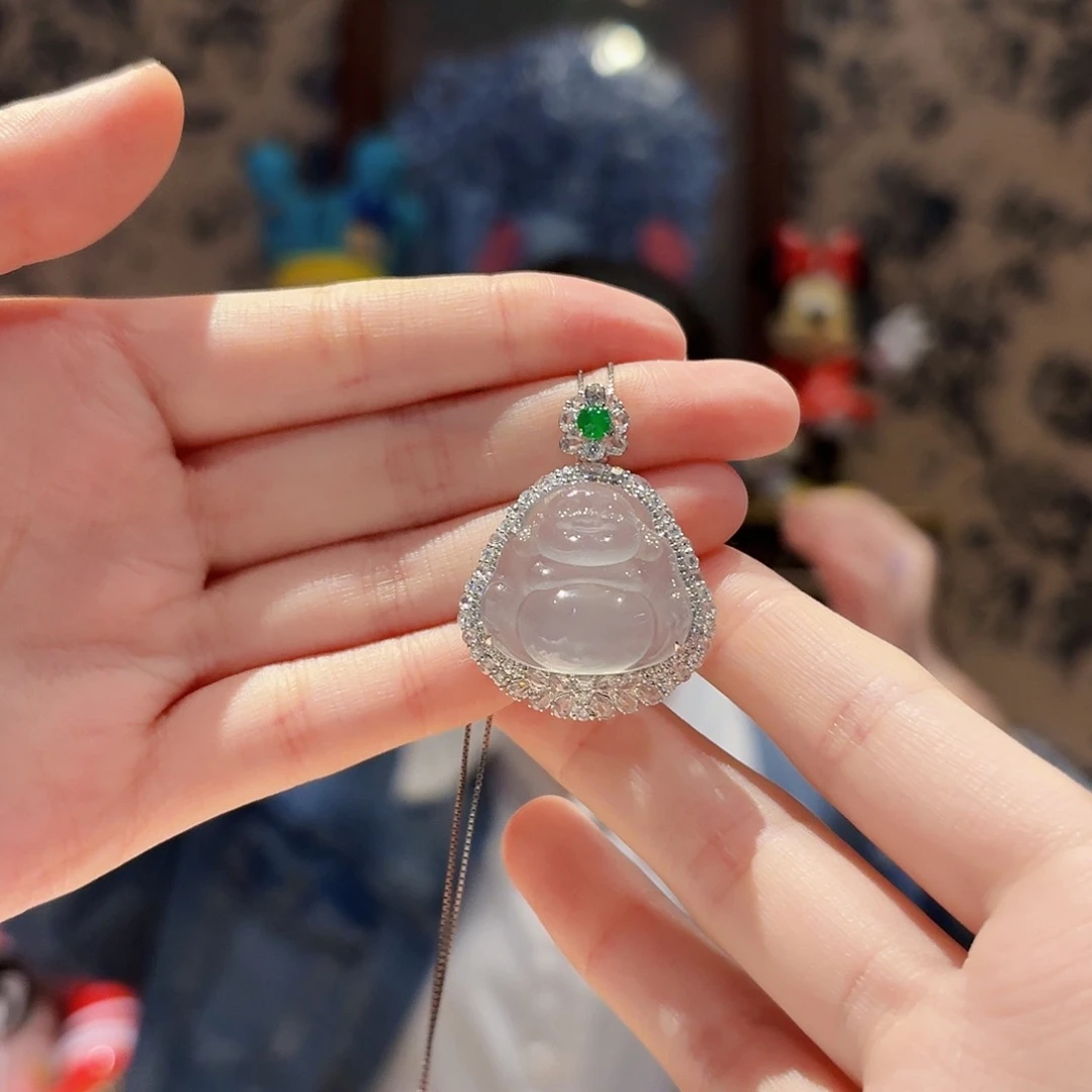 翡翠18K金镶嵌吊坠(赠链)