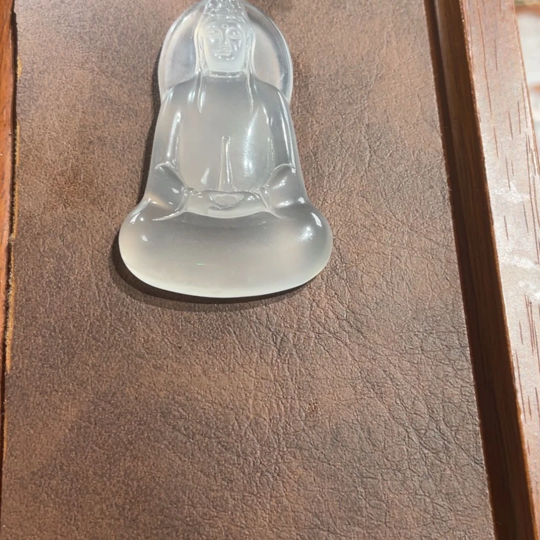 静***博未镶嵌素衣观音石英质玉