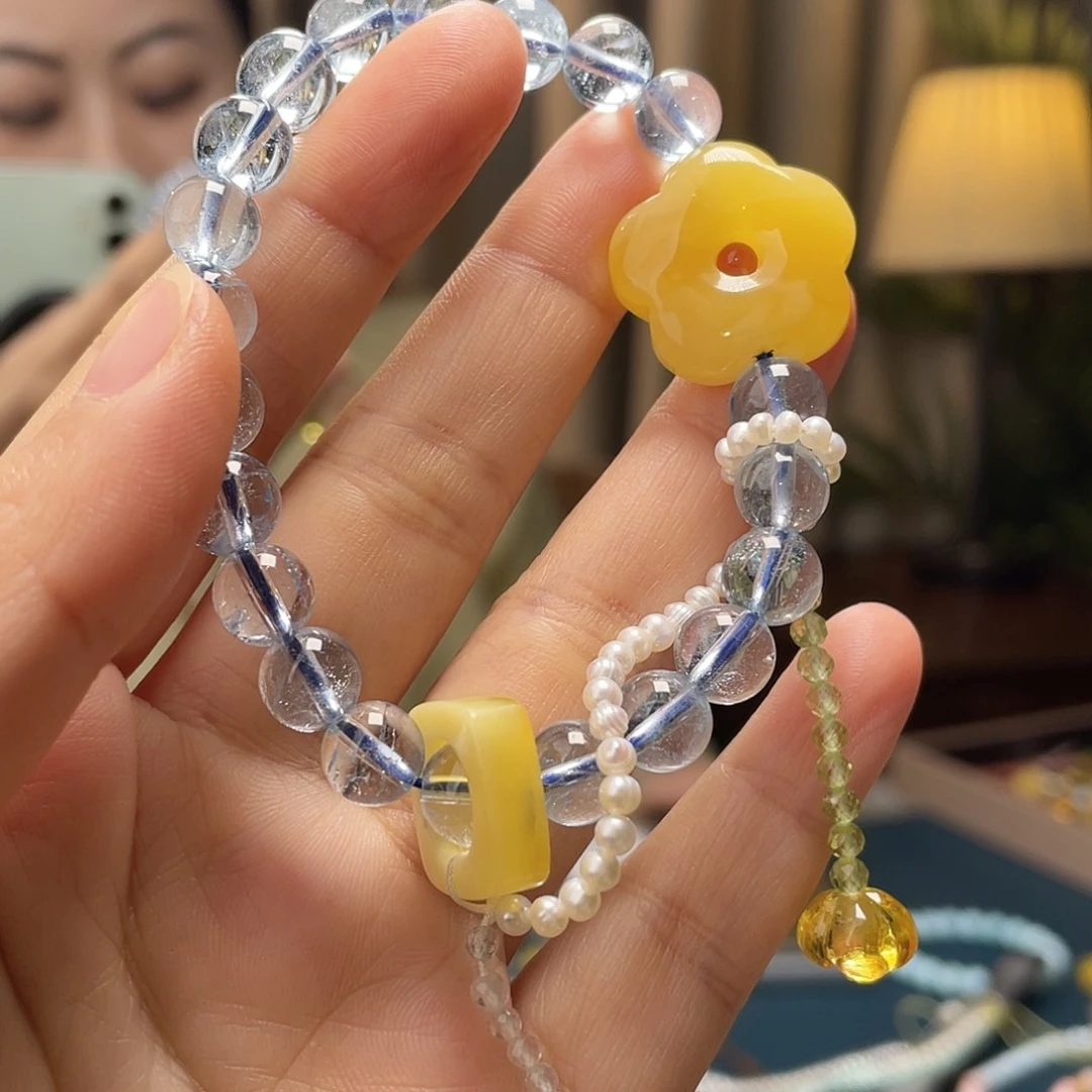 蜜蜡未镶嵌裸石手串