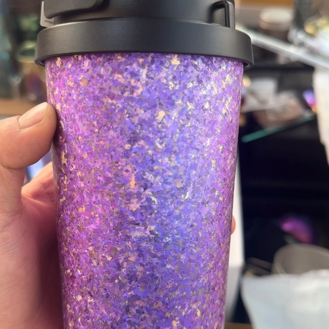 金属一个紫色微瑕咖啡杯