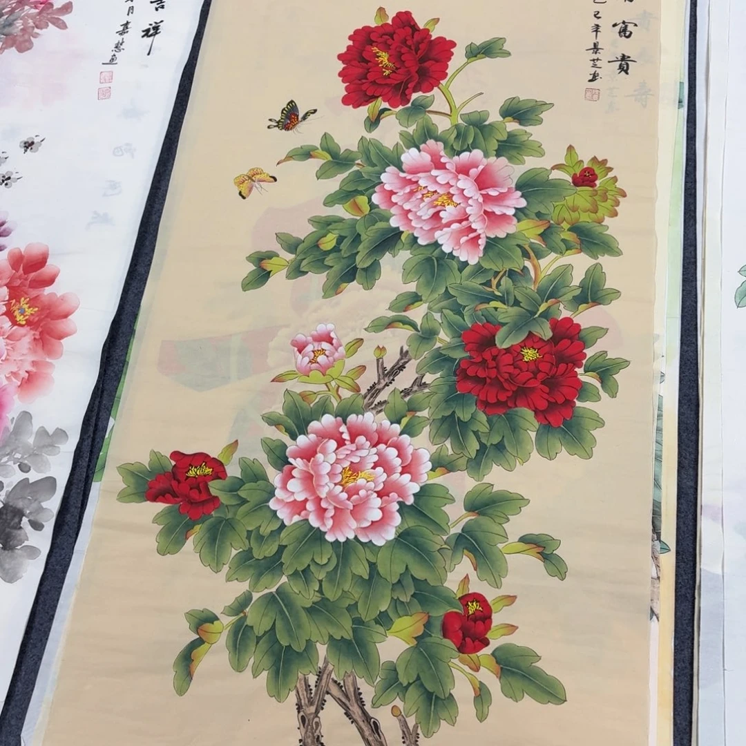 国画140×70手绘画画画