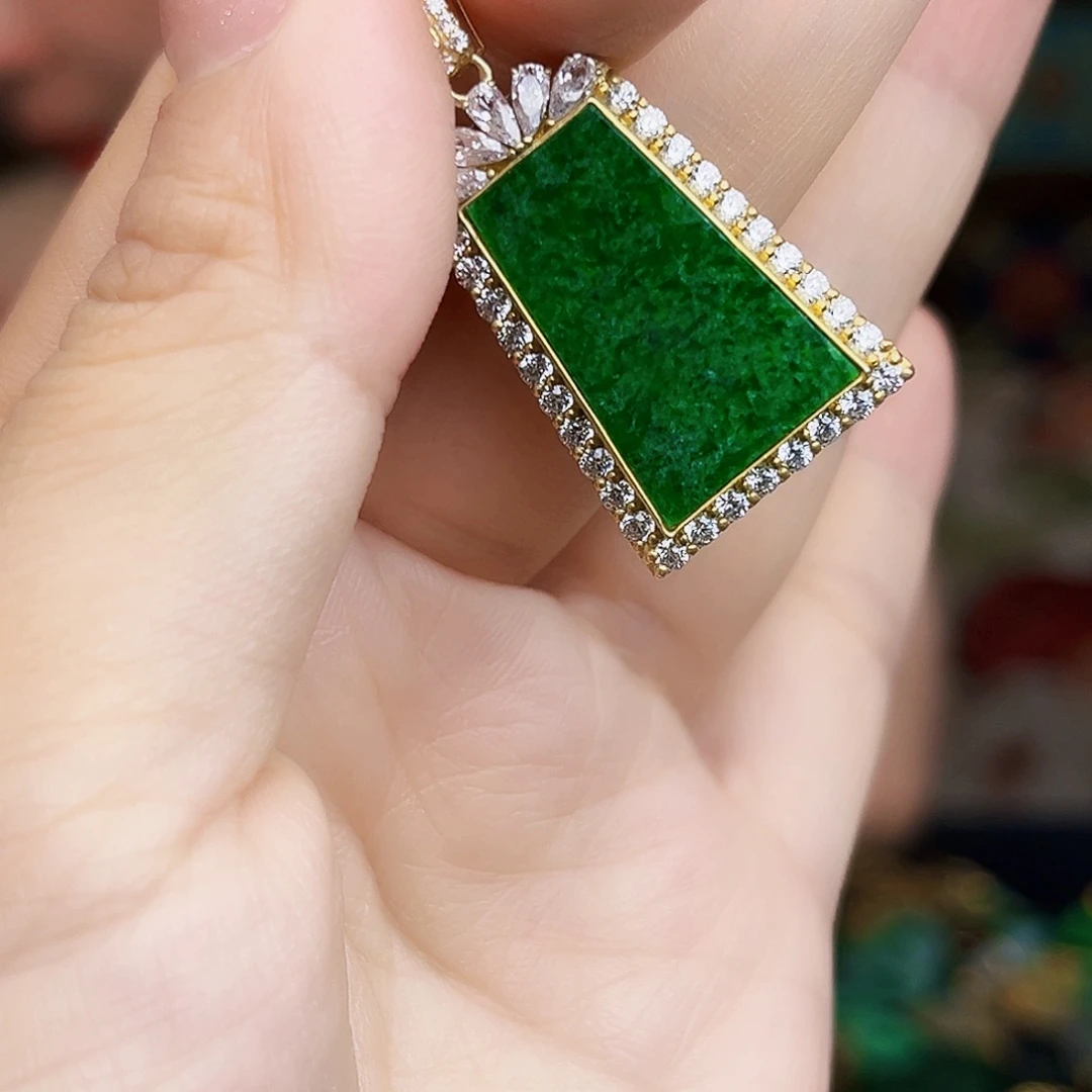 翡翠银S925镶嵌颈饰吊坠