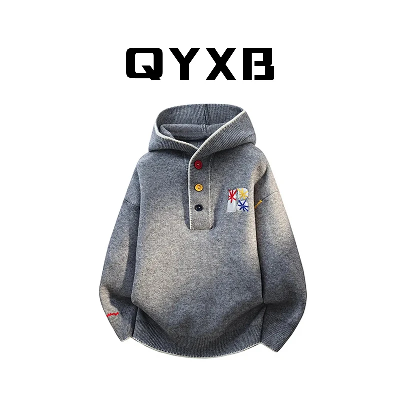 【品牌正品现货】QYXB毛衣男士秋冬新款宽松韩版时尚休闲百搭针织衫