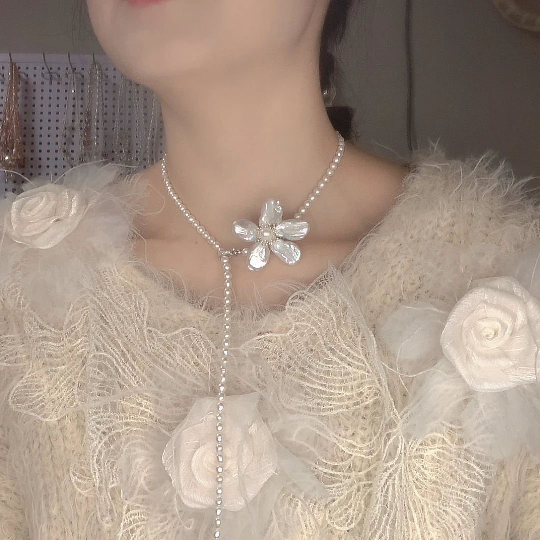 耳饰银S925镶嵌淡水珍珠