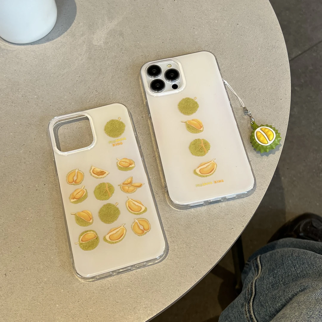 夏天ins风插画榴莲手机壳适用苹果iphone16promax防摔15p少女心14