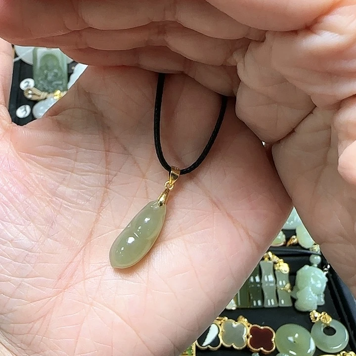 和田玉银S925镶嵌吊坠(不含链)