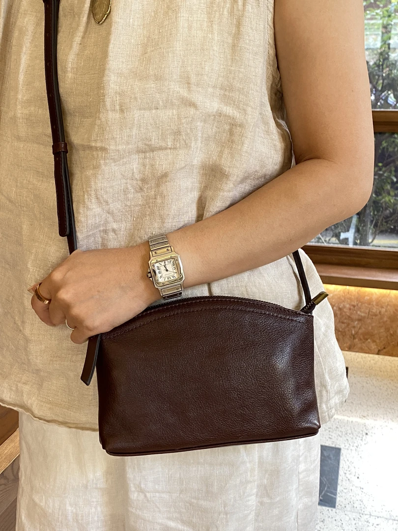 头层树膏牛皮斜挎包单肩麻将包气质百搭休闲女包时尚真皮简约