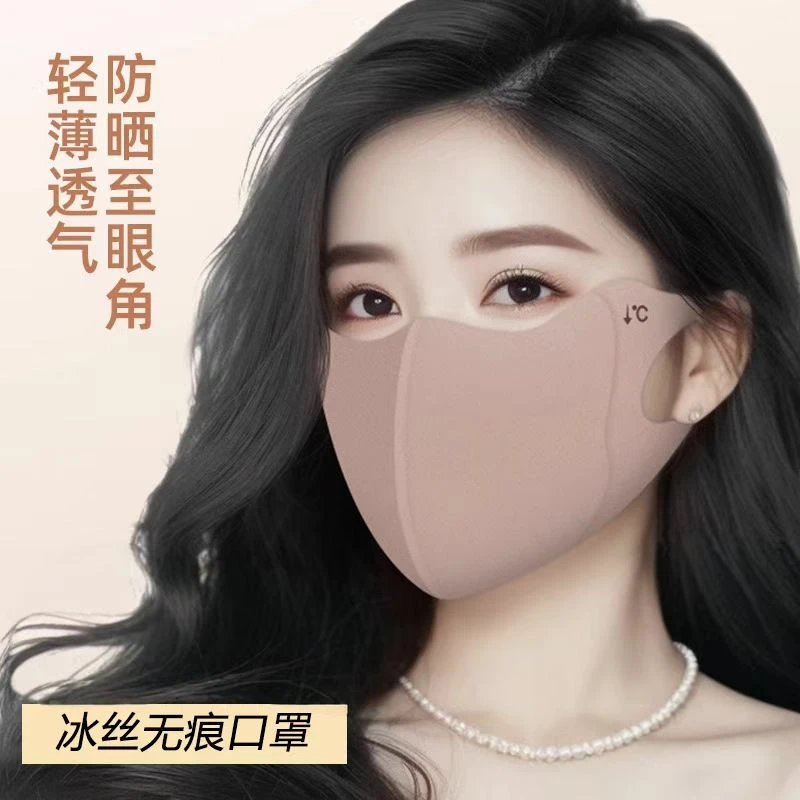 夏季防晒护眼角口罩女3d立体无痕冰丝防晒面罩防紫外线透气显脸小