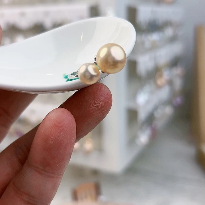 银S925镶嵌戒指淡水珍珠