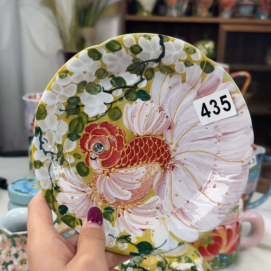 瓷片景德镇手绘高温釉下彩陶瓷茶具