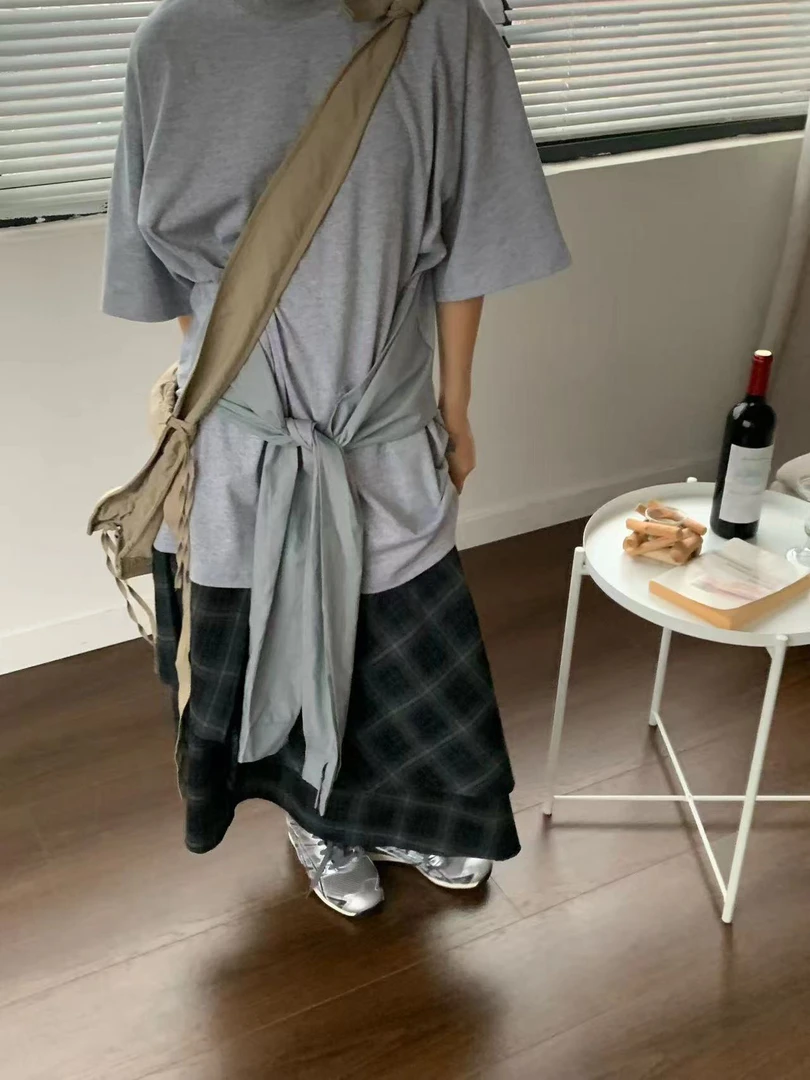 【活力青春】短袖常规款T恤纯色灰色休闲夏季时尚宽松慵懒风百搭