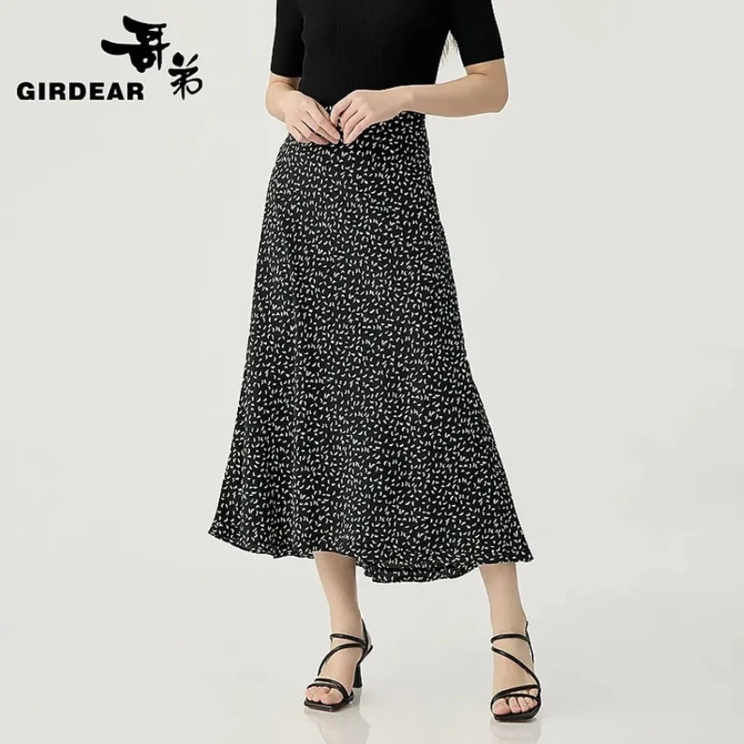 GIRDEAR/哥弟春季新款百搭时尚通勤高腰前短后长小鱼尾裙女120003