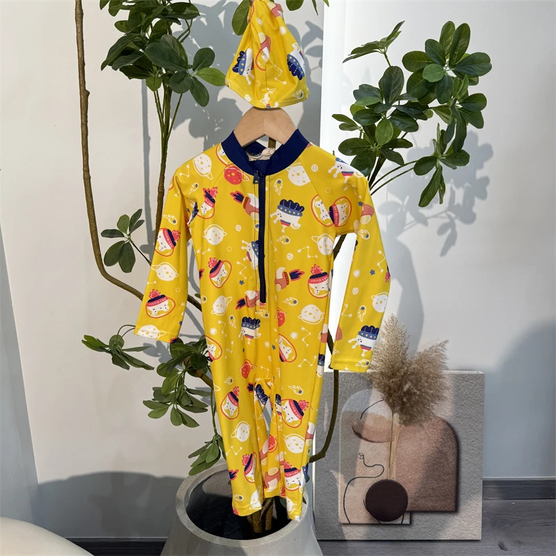 409【靓】儿童夏季时尚休闲长袖带帽连体套装-73226